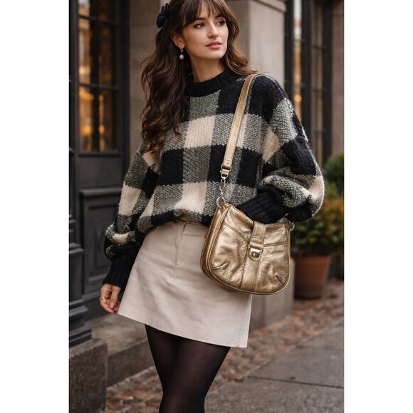 Michael Kors Metallic Gold Shoulder Bag | Y2K Convertible Crossbody Satchel EUC - Picture 9 of 16